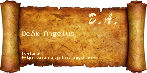 Deák Angelus névjegykártya