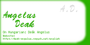 angelus deak business card